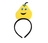 Fabric Headband with Funny Fruit Veggie Design, Pear, C | Adorable Colorful Fruits Vegetables Soft Fabric Hair Ornament, Comfortable Cloth Hair Band for Teens Adults