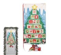 Fabric Holiday Countdown Calendar - 24 Days Hanging Storage Organizer, Pocket Wall Decoration for Christmas Countdown, Reusable Fabric Display | Holiday Activity Decor | for Home Kids School Bedroom L