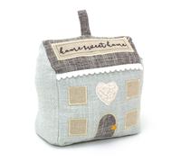 Fabric House Door Stop | Home Sweet Home Country Cottage Embroidered Doorstop | House Shaped Door Stopper - 16cm
