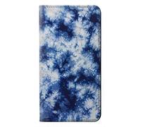 Fabric Indigo Tie Dye PU Leather Flip Case Cover For Motorola Moto E6 Plus, Moto E6s