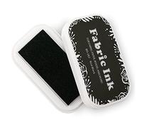 Fabric Ink Pads for Rubber Stamps, Washable Craft Ink Pads for Card Making Scrapbook, Permanent Ink Pad for Wood, Paper, 3.7 x 2.1" (Black, 282)