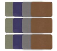 Fabric Iron On Patch for Clothing, 12Pcs Denim Twill Premium Quality Cotton Outside Glue Inside Repair Iron-on Patches for Decorating Mending Jacket Jeans Pants Coats 7.5*10.5 cm Green Blue Gray Brown