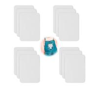 Fabric Iron on Patches12 Pieces 7.5cm x 10.5cm 100% Cotton Cuttable Iron On Patches Repair Patches Inside & Outside Strongest Glue White Repair Decorating Kit for Clothes Pants Bags Hole Repairing