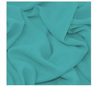 Fabric King Online Premium Crepe Chiffon Plain Dyed Soft Polyester Sheer Fabric 44/45" | 112cm Wide | Decoration, Craft & Dress Bridal Material | Sold by The Metre (Aqua, 1 METRE)