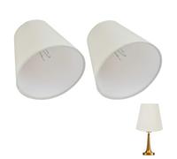 Fabric Lamp Shades, 2PCS 9.2x14.2x13cm Small Lampshades Clip on Bulb Lamp Shades for Table Lamps Barrel Only suitable for E14 Bulbs (Beige)