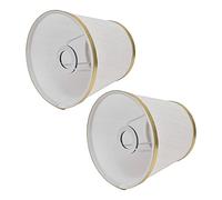 Fabric Lampshade, 2 Piece Fabric Lamp Cover Lightweight Fabric Lampshade Beige White Gold Trim for Bedrooms for Hotels for Studios for Studies for Halls