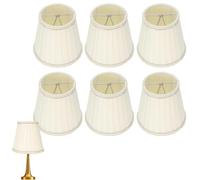 Fabric Lampshade, 6PCS Lamp Shades Beige Hand Crafted Floor Light Shades Set European Style Simple Lamp Shade Modern Minimalist Cloth Lampshade for Household Light