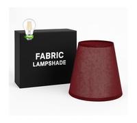 Fabric Lampshade Burgundy 17cm with Free A60 LED Bulb Retro Style Tapered Shape Easy Fit Table Lamp Shade for Light Fixture Industrial Vintage Look Stylish Dome Design Home Lighting Decor