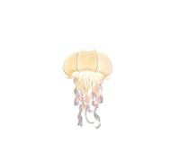Fabric Lampshade Jellyfish Shaped Design Chandelier for Living Room Silk Lampshade Pendant Lights Dining Table(Warm Light,D45cm)