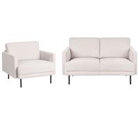 Beliani Living Room Set 3 Seater Breda Fabric Light Beige