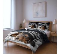 fabric makes them soft fade resistant less likely to rip or tear Duvet Cover Sets,White black Animals moon cute single Suitable for bedroom