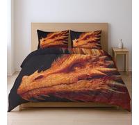 fabric makes them soft fade resistant less likely to rip or tear Quilt Cover Set, orange color Dragon Head Myth super King Suitable for bedroom