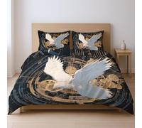 fabric makes them soft fade resistant less likely to rip or tear Quilt Cover Set, White Gear Eagle single Suitable for bedroom
