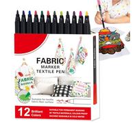Fabric Marker - 12/24 Color Shirt Markers | Textile Marker | Fabric Paint Pen Watercolor Washable Textile for Laundry | Cotton Polyester Graffiti Home Outdoor Industrial