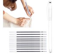 Fabric Marker - Disappearing Ink Sewing Pen, Heat Erasable Embroidery Drawing Tool with Ten Refill Cartridges Feature, Precision Marking Guide Function, Ideal for Quilting Tailoring Pattern Tracing