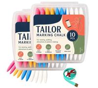 Fabric Marking Chalk Set for Sewing,Quilting & Alterations,Clear Line Fabric Chalk,Sewing arking halk, 10-Piece Pack, Multi-color, For Tailoring, Pattern Making, And abric Marking，2 PCS