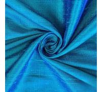 Fabric Mart Direct Blue, Turquoise Silk Dupioni Fabric By The Metre, 1 Metre 104 cm width Slubbed Dupioni Silk Solid Color Blue Wholesale Combination Upholstery Fabric for Curtains Bridal Dress Drapes