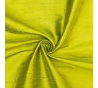 Fabric Mart Direct Chartreuse 100% Pure Silk Dupioni Fabric By The Metre, 1 Metre 104 cm Width Pure Raw Silk Solid Color Green Wholesale Silk Upholstery Fabric for Curtains Bridal Dress Drapes