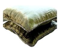 Fabric Mart Direct Cushion Cover Custom, Olive Green Throw Pillow Cover, Contemporary Solid Pillow Case, Pillow Cover 12x12 inch (30x30 cm), Velvet Square Pillowcase, Solid Color - Olive Shimmer