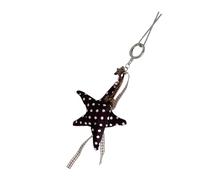 Fabric Necklace with Star Charm Modern Polkas Dot Designs Comfort Jewelry Accessory for Fashion Styling Long Chain Jewelry