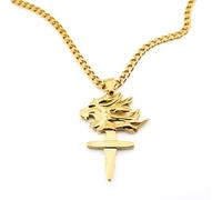 Fabric of the Universe Stainless Steel Padlock Pendant Necklace, One Size, Stainless Steel, No Gemstone