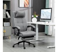 Vinsetto Fabric Vibration Massage Office Chair with Heat Head Pillow Grey, Grey
