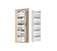 Fabric over the door organiser with mesh pockets and side pouches, Cloud White