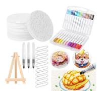 Fabric Paint Set - Pen For Drawing Bubbles | Art Supplies Sponge Canvas For Indoor Outdoor Parties Demonstrations Travel Adults School
