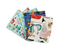 Fabric Palette Mochi’s Pals Cotton Fat Quarters Pack of 5 (18'' x 21'') 100% Cotton Fabric (Ideal for Crafts, Quilting, Patchwork, Nursery Room, Bunting)