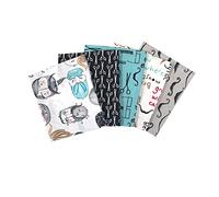 Fabric Palette to Beard or Not to Beard Cotton Fat Quarters 5 Pack - 100% Cotton Fabric Bundle (Ideal for Crafts, Quilting, Bunting, Crafting)