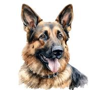 Fabric Panel 14"x14" German Sheperd Dog 100% Cotton Quilting Sewing Square J6005