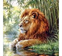 Fabric Panel 14"x14" Majestic Lion 100% Cotton Quilting Sewing Panel Square L4097