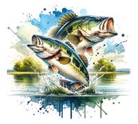 Fabric Panel 8"x8" Fish 100% Cotton Quilting Sewing Square ET476