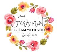 Fabric Panel 8"x8" Isaiah 41:10 Scripture 100% Cotton Quilting Block M470