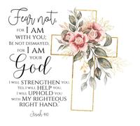 Fabric Panel 8"x8" Scripture Isaiah 41:10 100% Cotton Quilting Sewing Square M268