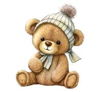 Fabric Panel 8"x8" Teddy Bear 100% Cotton Quilting Sewing Block Square M5455