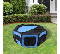 Pawhut Fabric Dog Play Pen Puppy Pet Cat Rabbit Pig Guinea Playpen Run In Blue Blue
