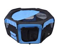 Fabric Pet Puppy Dog Cat Rabbit Pig Playpen Play Pen Run Blue Black 37x37x95cm - PawHut | TJ Hughes