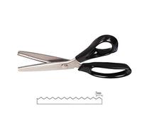 Fabric Pinking Shears - Stainless Steel Wave Blade Scissors Handmade Dressmaking Serrated and Scalloped Scissors Fit Cut Curve for Leather, Fabric Edge, Paper, Multi-Purpose (Serrated 3mm)