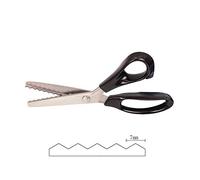 Fabric Pinking Shears - Stainless Steel Wave Blade Scissors Handmade Dressmaking Serrated and Scalloped Scissors Fit Cut Curve for Leather, Fabric Edge, Paper, Multi-Purpose (Serrated 7mm)