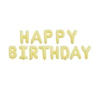 Fabric plaid bow happy birthday letter balloon set (Yellow)