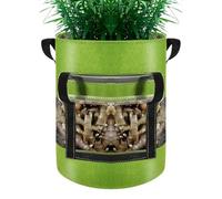 Fabric Planter Bag - Nonwoven Thickened Planting Container, Multi-Purpose Grow Bag with Handles, Transparent Viewing Window | Garden Supplies for Vegetables Fruits Flowers, Home Outdoor Planting