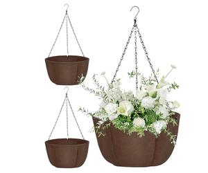 Fabric Planter Basket - Wall Mounted Flower Pot, Hanging Plant Pot, Round Hanging Flower Basket, Pot Decorative Planters, Ideal for Home, Office Decor, Fences, Ceilings and Balconies