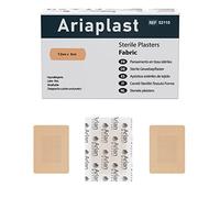Fabric Plasters 7.2cm X 5cm Pack of 50 - Ariaplast Sterile Beize Extra Cushioning Square - Commercial Super-Sticky Zinc Oxide Adhesive - Heavy Elastic Fabric Wound Protection
