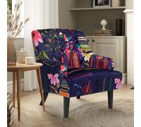 Fabric Purple Patchwork Lydia Accent Chair