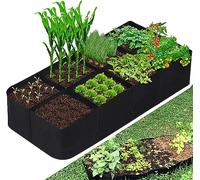 Fabric Raised Beds for Garden 128 Gallon 8 Grids Plant Grow Bags Breathable Planters for Growing Vegetables Potatoes Flowers Rectangle Planting Container Outdoor Indoor Gardening(180*90*30CM)