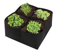 Fabric Raised Garden Bed, Grow Bags, Rectangular Fabric Raised Garden Bed, 4 Grids Potato Planter Breathable Non Woven Fabric Fabric Planters Grow Bags for Vegetable Plants Flowers, Raised Garden Be