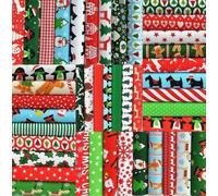 Fabric Remnants Scraps Bundle Offcuts Polycotton Christmas - 100g