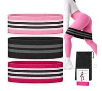 Fabric Resistance Bands Set of 3 - Non-Slip Booty Bands for Glutes, Legs & Butt - Hip Workout Bands Light Medium Heavy - Exercise Loop Bands for Women Home Gym