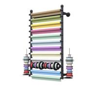 Fabric Roll Storage Rack - 12-Tier Textile Display Stand for Home Shop, Wall Mount Vinyl Wrap Holder, 100x120x20cm